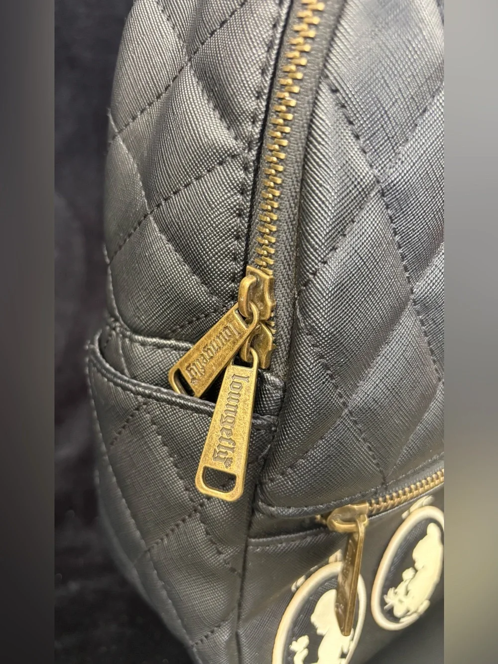 Loungefly Disney Princess Silhouette Quilted Mini Backpack Rare